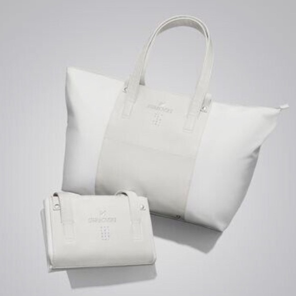Swarovski Handbags - RARE Swarovski Crystal Sparkling WE Tote Bag - White